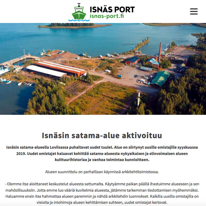 Isnäs Port satama-alue Loviisa